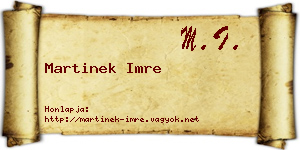 Martinek Imre névjegykártya